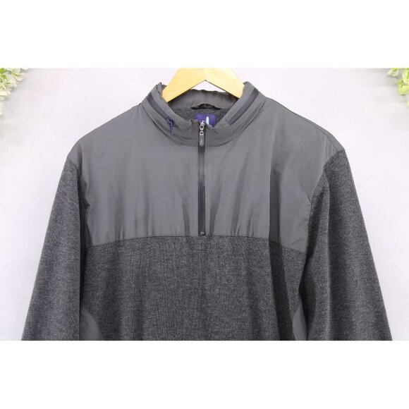 Johnnie-O Men's Hooded Flex Quarter Zip Pullover Hoodie Wool Blend Grey Sz L - Picture 3 of 13